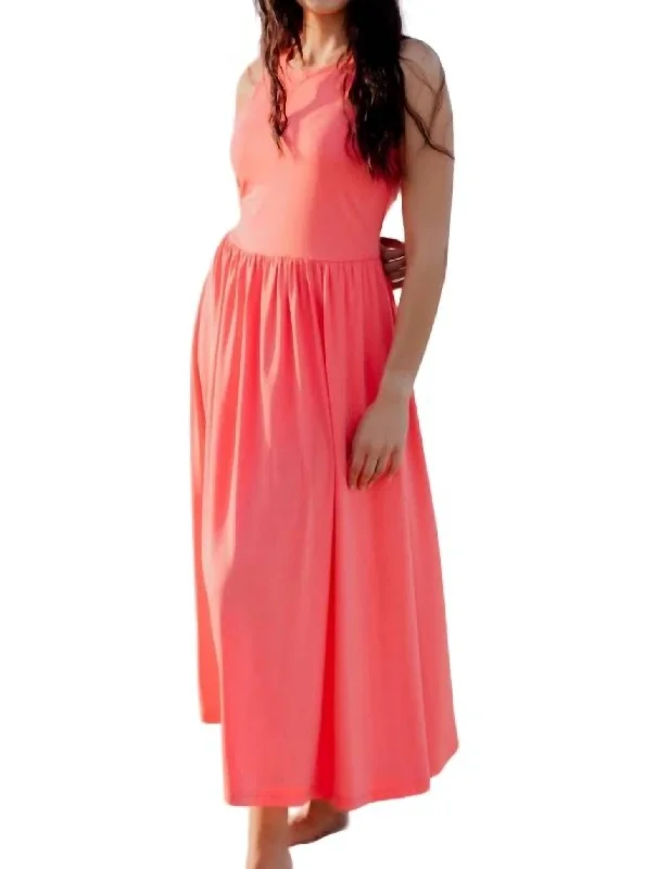 Women's Outerwear Garments End Of Season Sale Elena Midi Dress In Coral