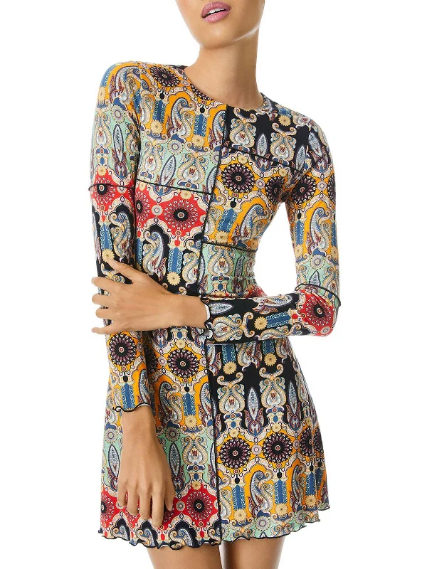 Women's Clothing For Casual Outings Spring Wardrobe Delora Womens Silk Printed Mini Dress