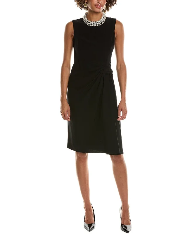 Women's Elegant Garments Chic Styles Teri Jon by Rickie Freeman Crepe Sleeveless Midi Dress