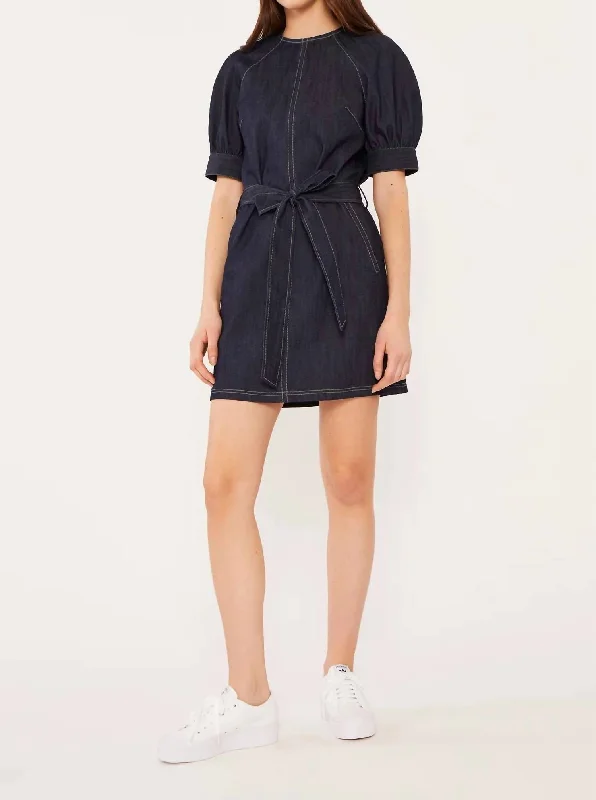 Women's High-Fashion Attire Pastel Styles Abby Mini Dress In Indigo