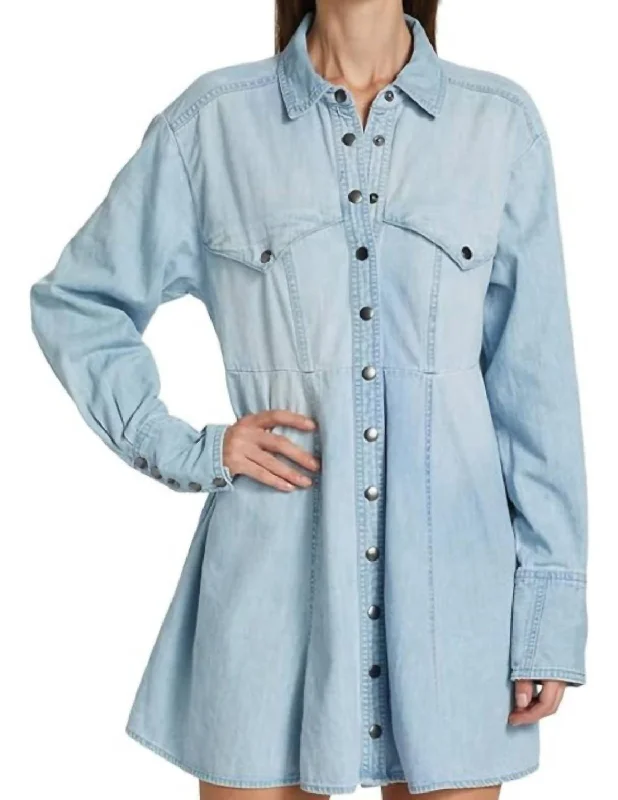 Women's Attire Big Savings On Rustic Countryside Styles Sammi Denim Mini Dress In Light Indigo