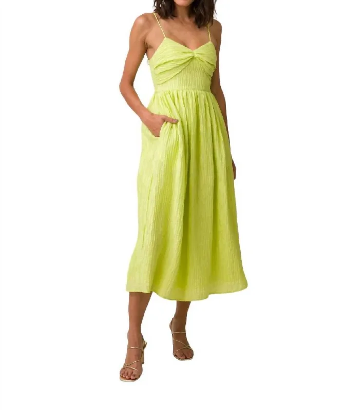 Women's Sporty Clothes Wardrobe Update Maia Midi Dress In Lime