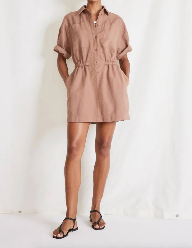 Women's Clothes And Apparel Sets End - Of - Month Blowout Apiece Apart Palmera Mini Dress In Woodsmoke