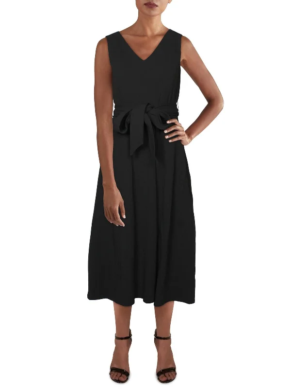 Modern Women's Attire Winter Warm - Up Sale Womens Sleeveless Calf Midi Dress