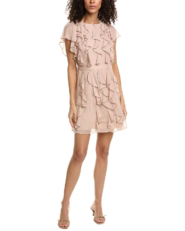 Women's Cozy Winter Attire Elegant Style Ted Baker Ruffle Mini Dress