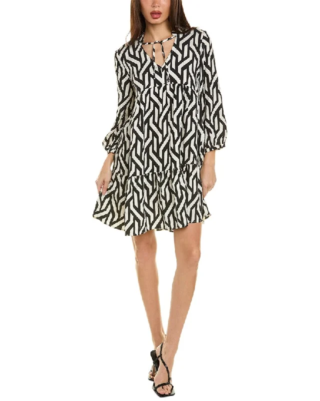 Women's Cozy Outfit For Lounging Fashion Forward Ellen Tracy Tiered Mini Dress