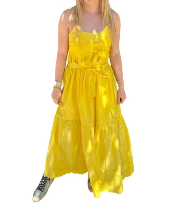 Women's Fashionable Clothing Sets Flash Deals Sawyer Midi Dress In Yellow