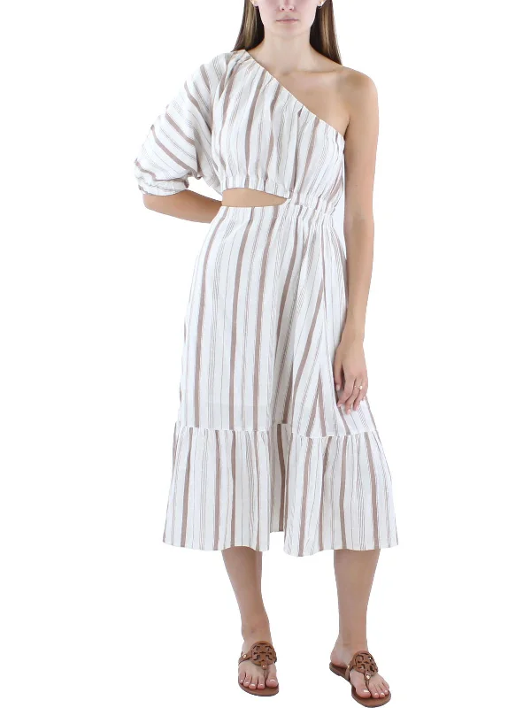 Women's Evening Attire Stylish Savings Womens Cut-Out Cotton Midi Dress