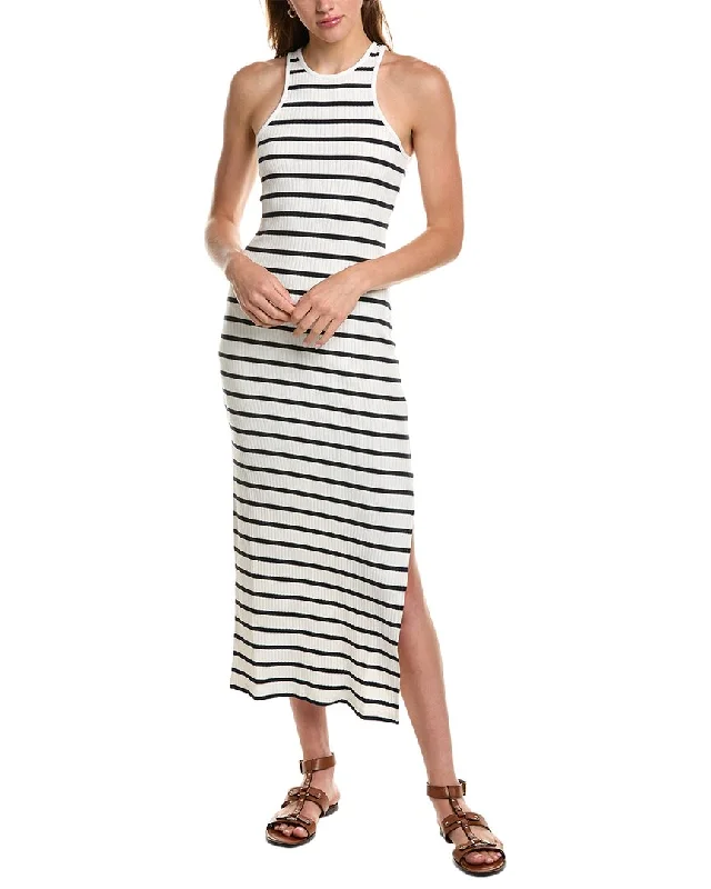 Women's High-Fashion Garments Fashion-Forward Outfits French Connection Tommy Rib Stripe Racerback Midi Dress