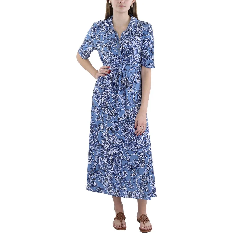 Women's Vacation Garments Limited-Time Offer Womens Floral Front Zip open Wear To Work Dress