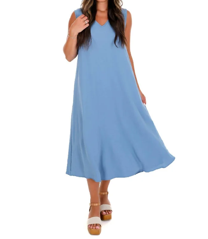 Women's Garments Anniversary Sale Everyday Essential Maxi Dress In Denim