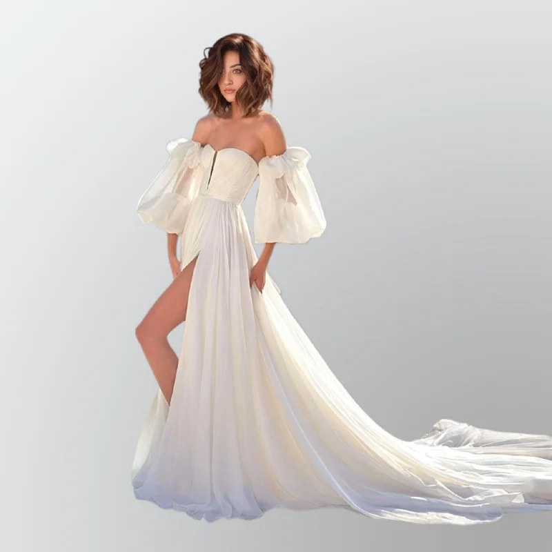 Charming Women's Garments Score Big On Glamorous Red - Carpet Styles CHERI Wedding Dress