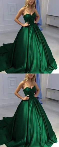 Women's Vacation Outfit Summer Essentials emerald green prom dresses off the shoulder ball gown   cg14982