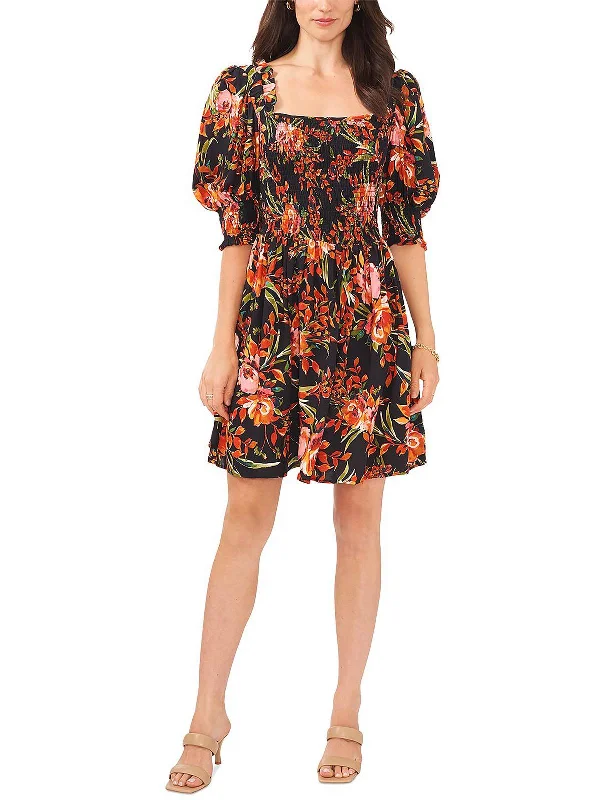 Chic Women's Outfit Style Upgrade Womens Floral Mini Fit & Flare Dress