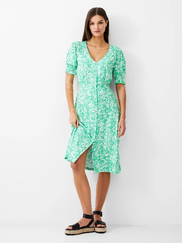 Women's Comfy Attire For Lounging Seasonal Sale Florale Button-Through Midi Dress