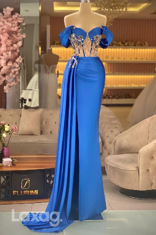 Women's Functional Apparel For Outdoor Activities First Order Discount 22277 - Off Shoulder Sweetheart Beaded Sleek Satin Party Prom Formal Evening Dress