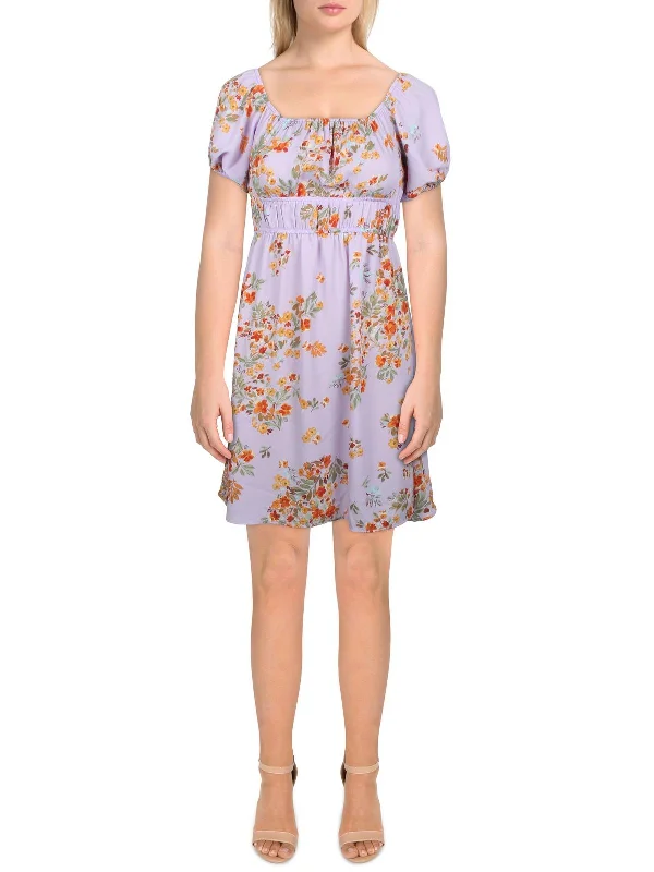 Women's Seasonal Attire Wardrobe Update Womens Floral Mini Fit & Flare Dress