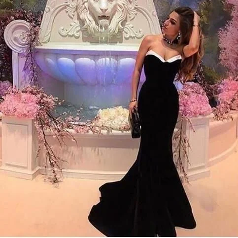 Fashionable Women's Outfit Trend Alert Long Plus Size Prom Evening Dresses Mermaid Black Prom Party Gowns   cg14795