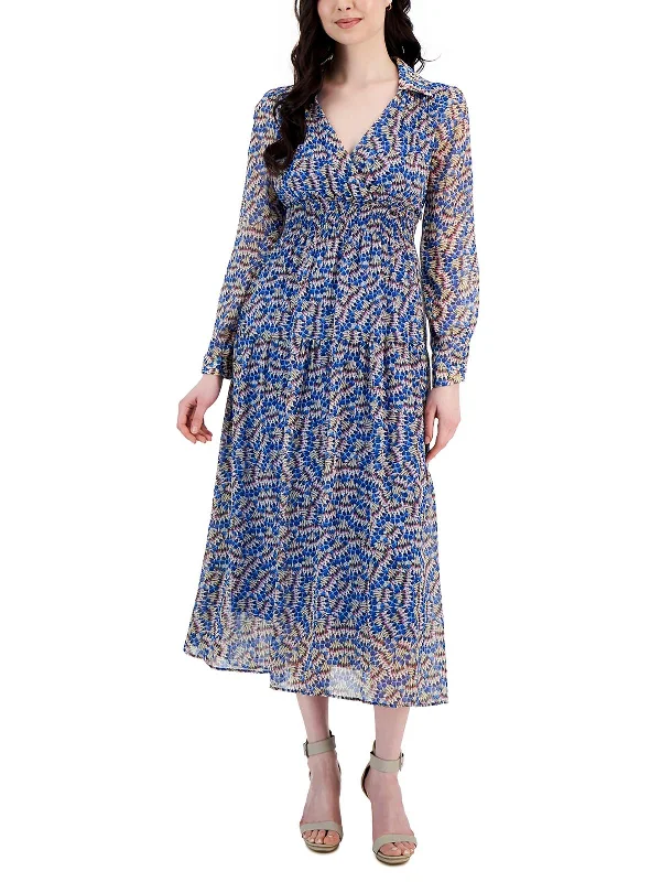 Women's Chic Outerwear Garments Update With Cottagecore Styles Womens Printed Polyester Maxi Dress