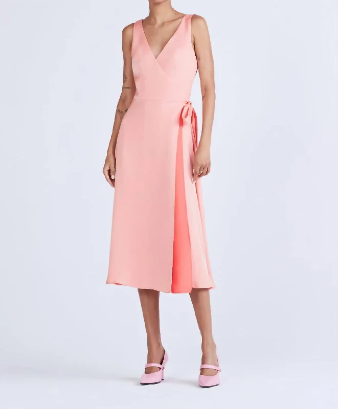 Women's Casual Apparel For Weekends Seasonal Trends Kathleen Midi Dress In Sunset Sherbet