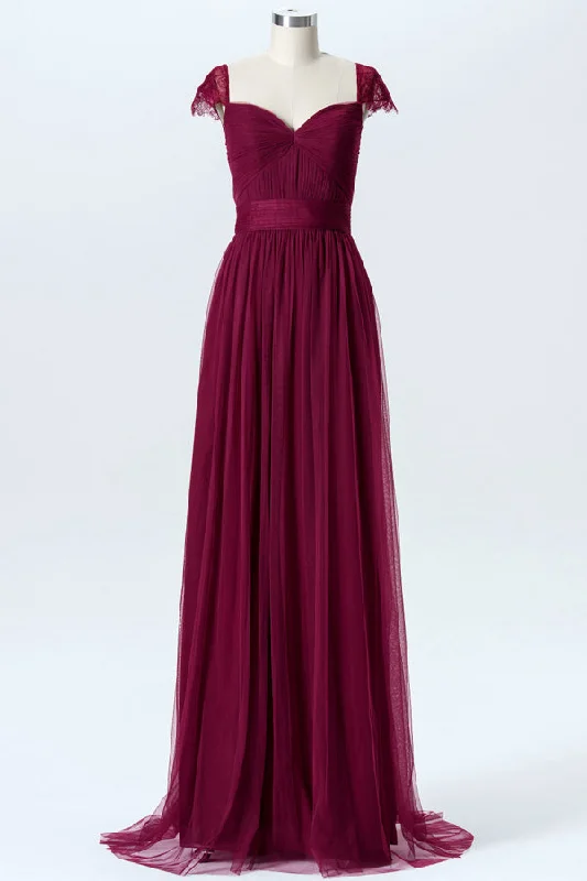 Women's High-Fashion Apparel Summer Fashion Burgundy Chiffon Cutout Back Bridesmaid Dress