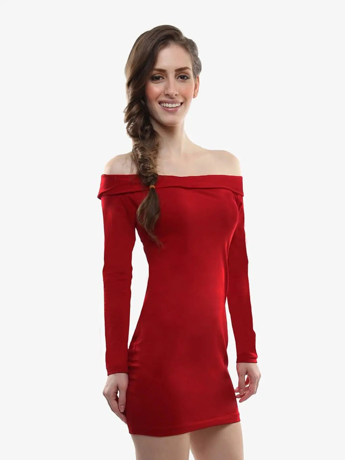 Women's Casual Garments Exclusive Sale Over My Shoulder Bodycon Dress Red