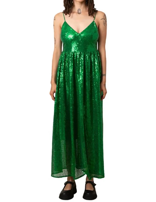 Women's Chic Outerwear Outfit Fashion-Forward Outfits Tie Back Maxi Dress In Kelly Green