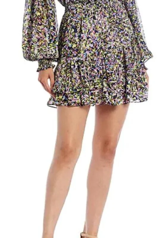 Women's Elegant Clothing Sets Trend Alert Karliie Tiered Mini Dress In Black Floral