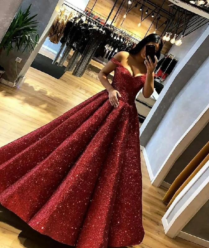 Sustainable Fashion Clothing For Women Special Occasion Wear BURGUNDY SEQUINS LONG PROM GOWN FORMAL GOWN    cg12657