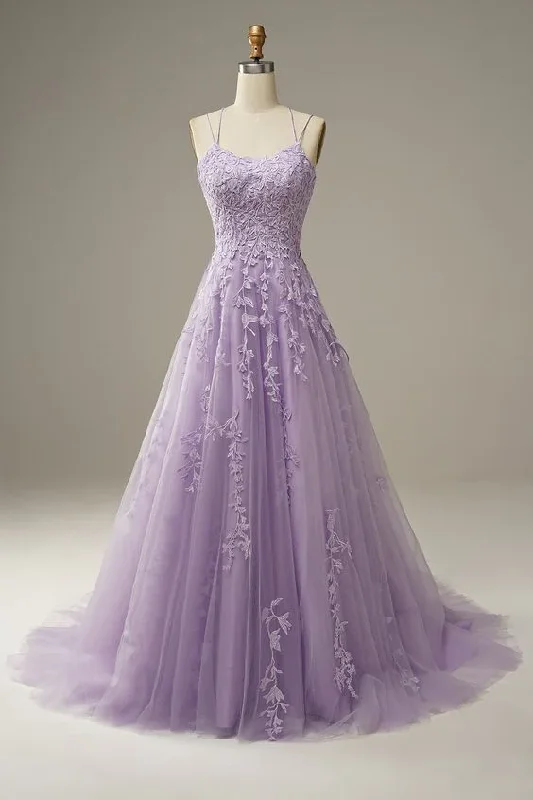 Women's Work Outfit For The Office Limited-Time Offer Elegant Lavender Prom Dresses,A line Evening Dress,Applique Party Gown Y1129