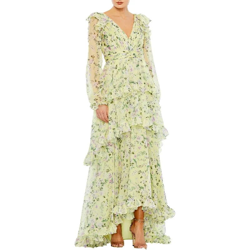 Women's Professional Garments Stylish Looks Womens Chiffon Floral Print Maxi Dress