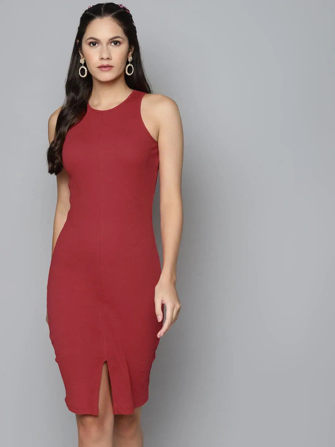 Sustainable Fashion Clothing For Women Budget-Friendly Fashion Red Box Back Bodycon Midi Dress