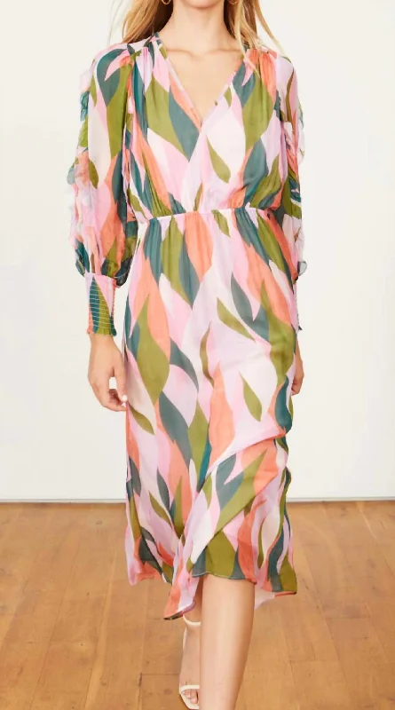 Modern Women's Clothes Anniversary Sale Lotus Leaves Maxi Dress In Pink