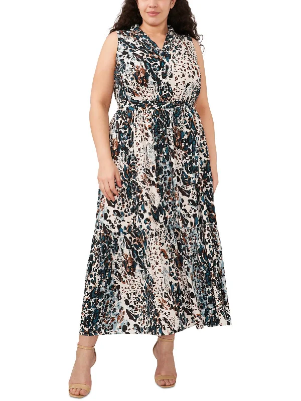 Vintage-Inspired Garments Special Offer Plus Womens Printed Rayon Maxi Dress