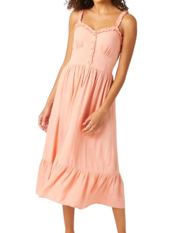 Timeless Women's Garments Day-To-Night Styles Ramona Midi Dress In Pink Clay