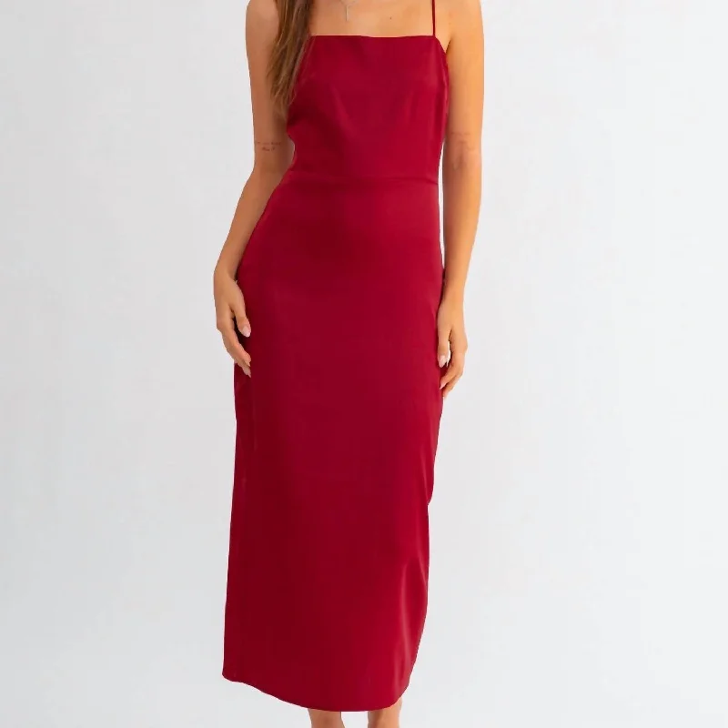 Women's Evening Wear Attire Early Access To Art Deco Styles Sale Aurora Maxi Dress In Maroon