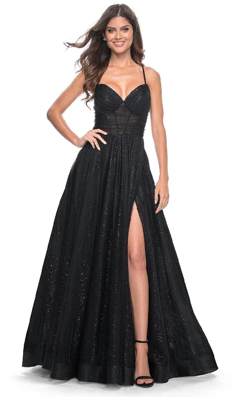 Casual Garments For Women Latest Fashion La Femme 31986 - Sequined Sleeveless V-Neck Prom Dress