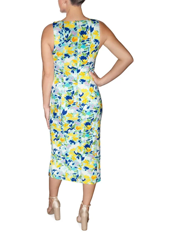 Women's Everyday Garments Limited - Time Bundle Freya Womens Floral Sheath Midi Dress