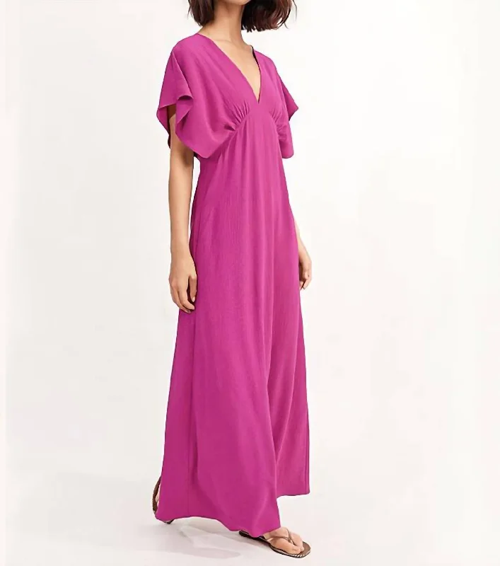 Women's Clothes For Special Occasions Update With Cottagecore Styles Seville Maxi Dress In Fuchsia