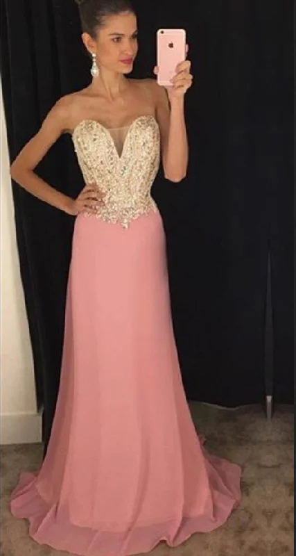 Women's Night-Out Clothes Special Offer Pink Long Prom Dresses,Chiffon Prom Gowns   cg6231