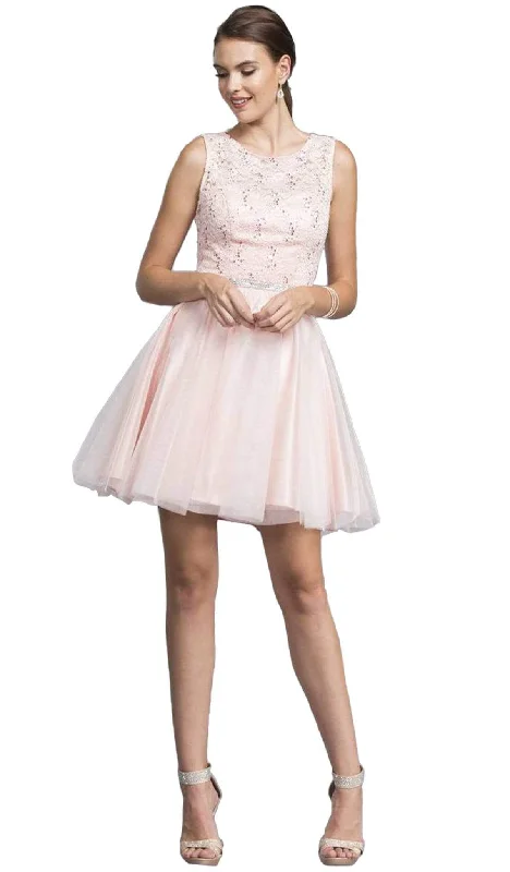 Women's Work Apparel Clearance Event Aspeed Design - Sleeveless Lace and Tulle Cocktail Dress