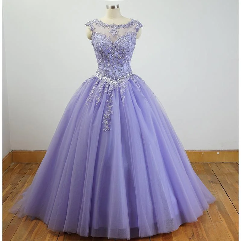 Formal Attire For Women Early Access To Art Deco Styles Sale Gorgeous Cap Sleeves Lavender Ball Gown Quinceanera Dresses lace Appliqued ,Beading Bling Bling Sweet 16 dress, Debutante Gown,prom dresses   cg14660