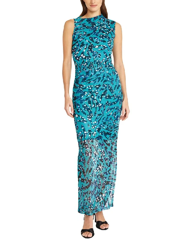 Affordable Luxury Women's Apparel Fashionista Favorites Donna Morgan Wet Power Mesh Maxi Dress