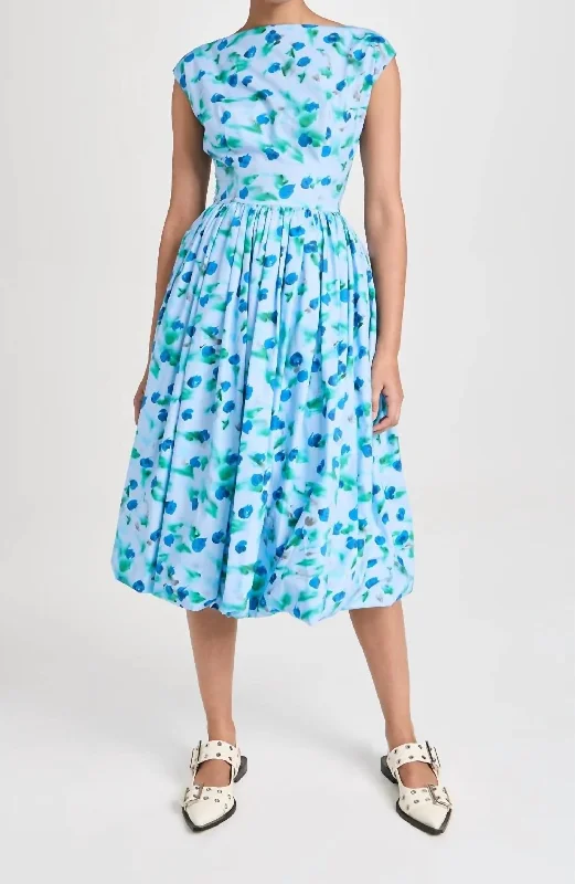 Women's Travel Apparel Summer Splash Sale Sleeveless Midi Dress In Blue Reverie Print