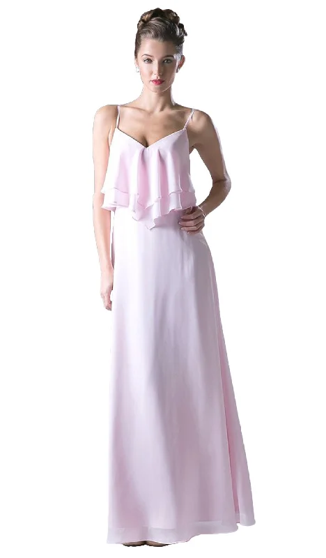 Formal Clothing For Women Unbeatable Prices Cinderella Divine - Sleeveless Ruffled Bodice Chiffon A-Line Long Formal Dress