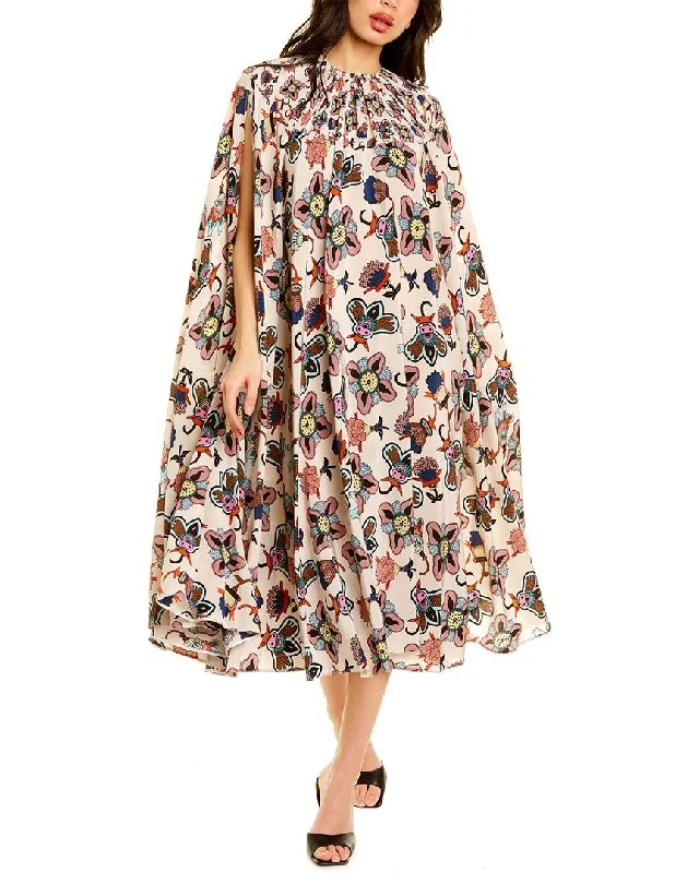 Women's Luxury Garments Big Savings On Rustic Countryside Styles Valentino Silk Caftan Midi Dress