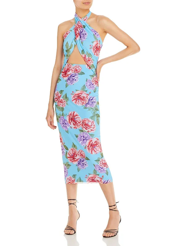 Women's Activewear Apparel Beat The Heat In Tropical Styles Tana Womens Floral Print Wrap Halter Dress