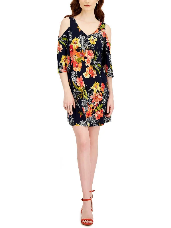 Women's Holiday Attire Great Prices On Feminine Styles Petites Womens Floral Mini Fit & Flare Dress