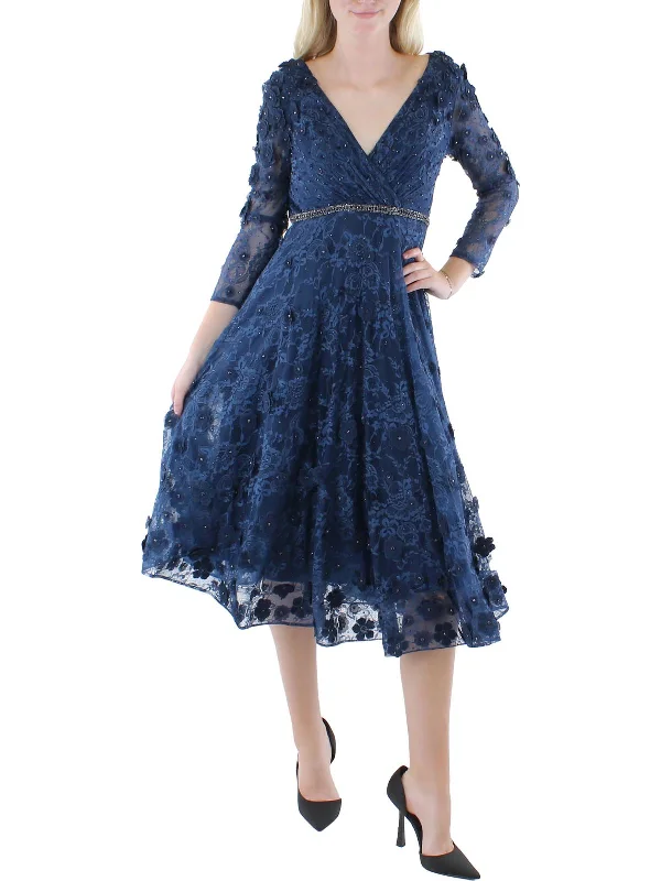 Women's Chic Outfit Latest Trends Womens Floral Lace Cocktail and Party Dress