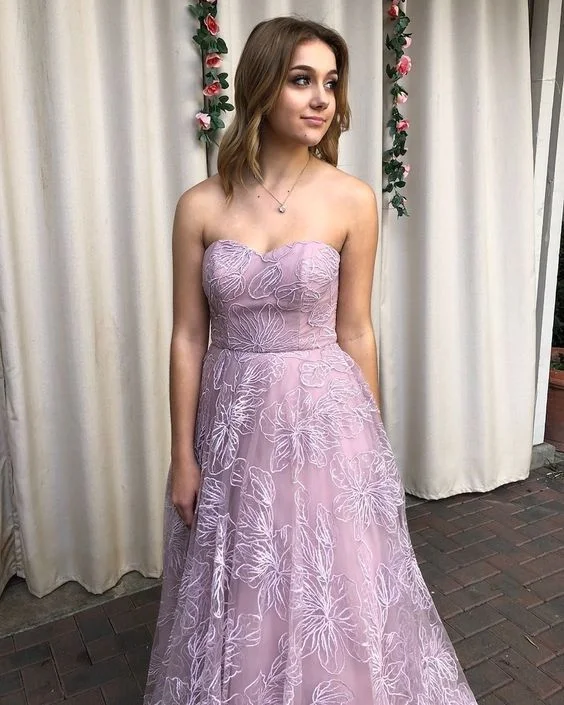 Timeless Women's Clothes Early Access To Art Deco Styles Sale Princess Strapless Lilac Long Ball Gown Prom Dress   cg12727